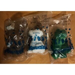 Plush Avon Full O' Beans Lot of 3 Coconut Monkey, Scout Terrier And Tad Frog New